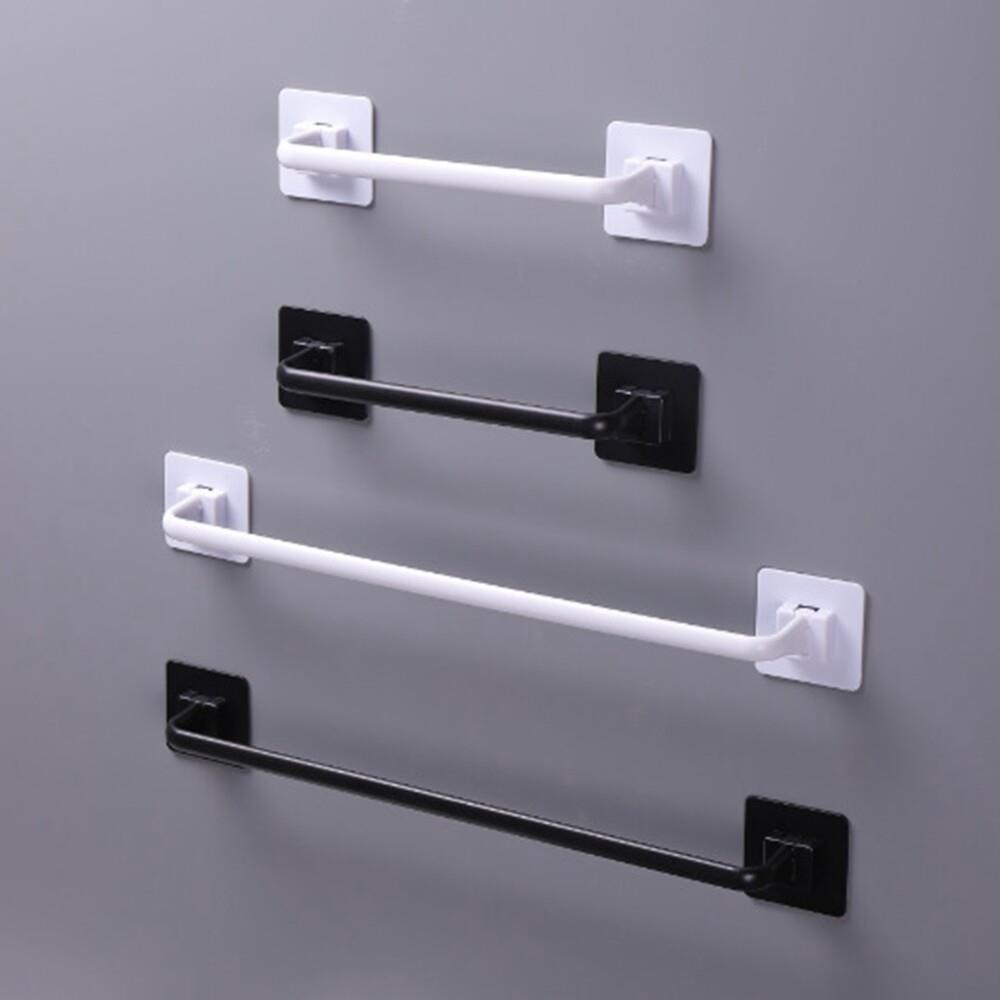 Bathroom Towel Rack Holder Self Adhesive Storage Shelf Shoe Rack Without Drilling Kitchen Cabinet Dishcloth Rack Hanger Rod