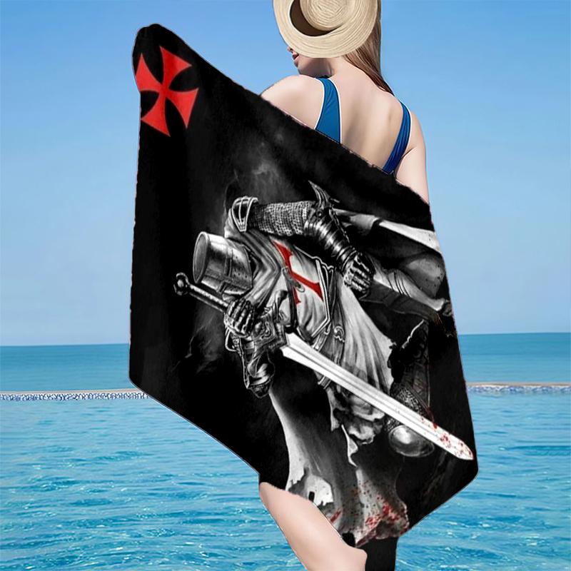 Knightly Warrior In Armor Beach Towel, Super Soft Microfiber, Gift for Her/Him, Birthday, for Pool, Beach, Travel, Home Decor Fan Gifts