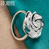 Anillo de Flor de Rosa en Flor de Plata 925 DOTEFFIL Para Mujer Moda Boda Fiesta de Compromiso Regalo Joyería con Encanto