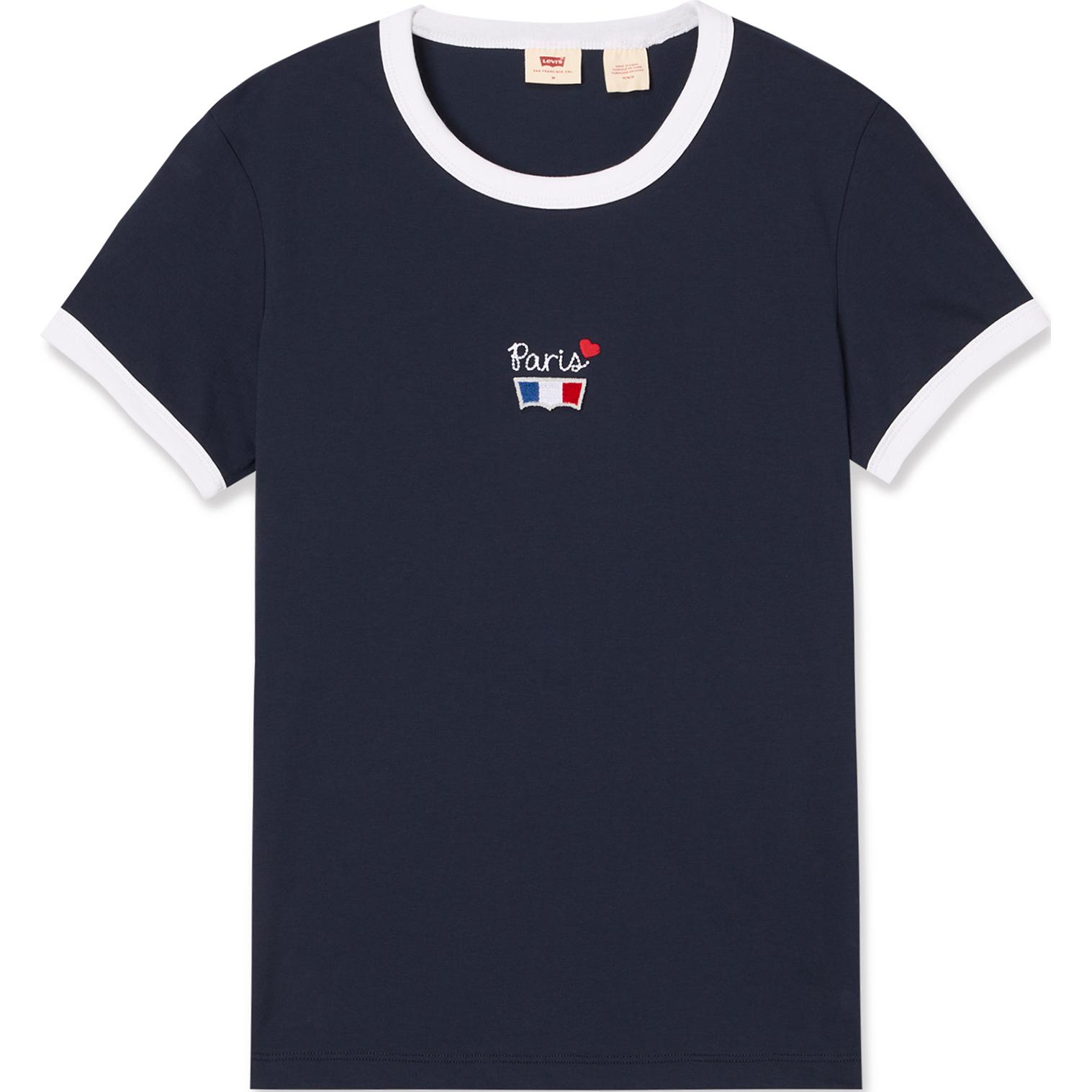 

Levis SS24 Paris Limited Edition Capsule Collection Casual Color Block Letter Embroidery Crew Neck Short Sleeve T-Shirt Women T-Shirts 0023O-0001 S