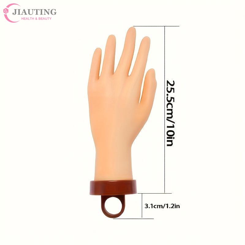 Hand Model Nail Art Fake Hand Flexible Soft Adjustable Plastic Finger Practice Prosthetic Model Manicure Training Display Tool