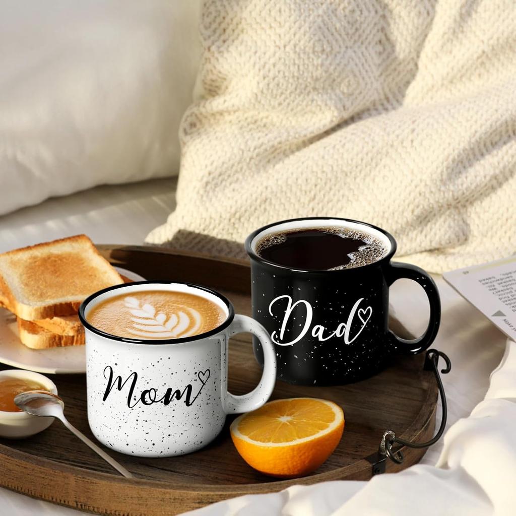 YHRJWN Mom and Dad Gifts, Gifts for Mom Dad from Daughter Son, Mom and Dad Mugs Set of 2, New Parents Gifts for Couples, Mothers Day Fathers Day