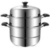 Adneny 28cm 3-Layer Stainless Steel Steamer