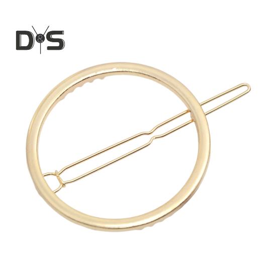 

Женская заколка для волос с геометрическим рисунком, круглая полая металлическая заколка-лягушка, золотистого, серебряного цвета, глянцевая поверхность, заколка для волос, аксессуар для волос золотистый