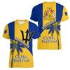 Vintage BB Flag Street Print Herren T-Shirts Hip Hop Street T-Shirt Sommer Freizeit Barbados Emblem Grafik Tops Atmungsaktive Kleidung