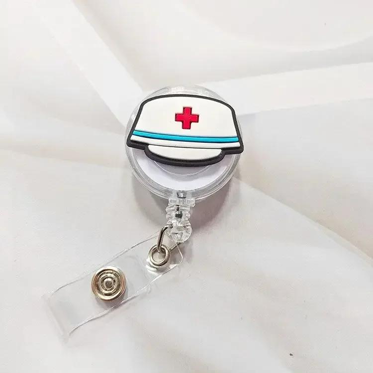 1pc Retractable Badge Holder Clips for Nurse ID Badge Reel with Belt Clip Doctor ID Card Chain Clips School Student Office