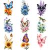 9 Stück Blumen Temporäre Tattoos für Männer Frauen Pflanze Narzisse Rose Pfingstrose Fake Tattoo Aufkleber Wasserdicht Körper Arm Tattoo Aufkleber