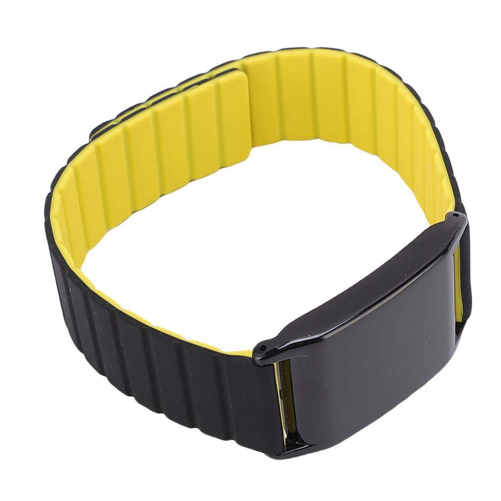 Magnetic Watch Band Replacement for WHOOP 4.0 Watch Adjustable Fitness Tracking Band Soft Skin Friendly Black Yellow