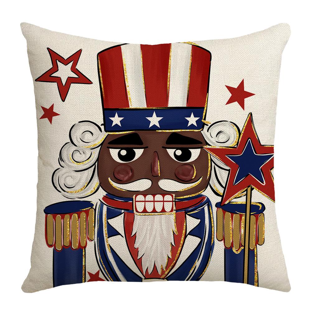 

Holiday Atmosphere Decorative Letters Independence Day Pillow Cover Bedroom Sofa Living Room Printed Home Pillow Cushion Cover 45 * 45Cm (without core)