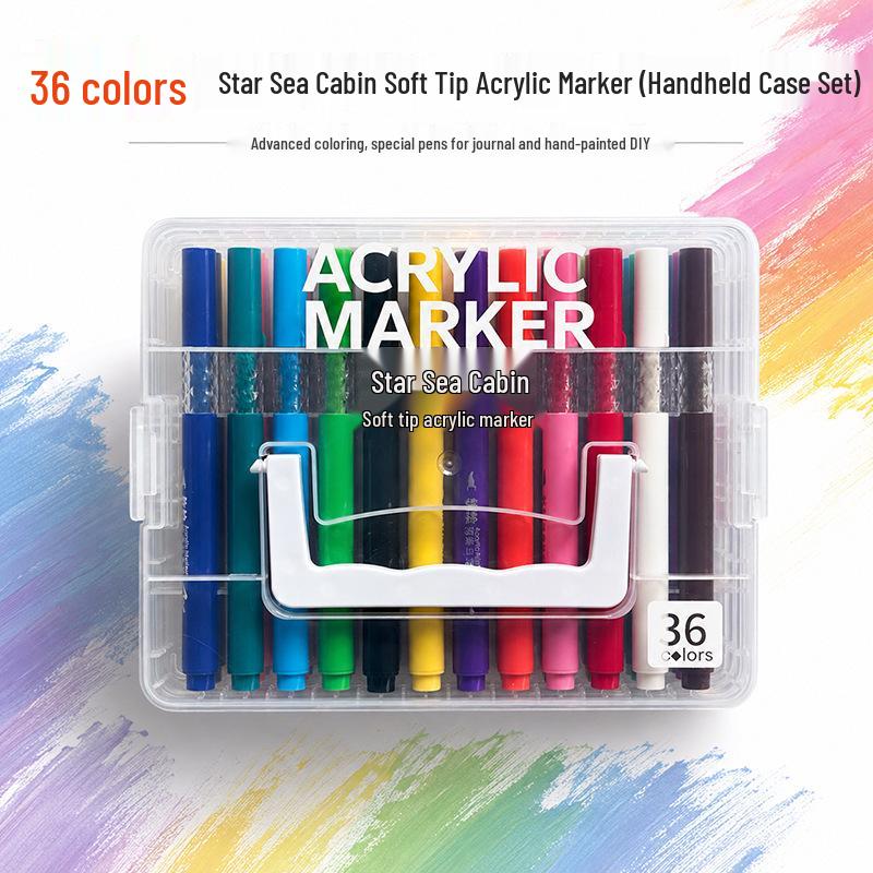 Acrylic Watercolor Marker with Soft Tip - Washable & Non-Bleeding for Kids' Art & Graffiti.
