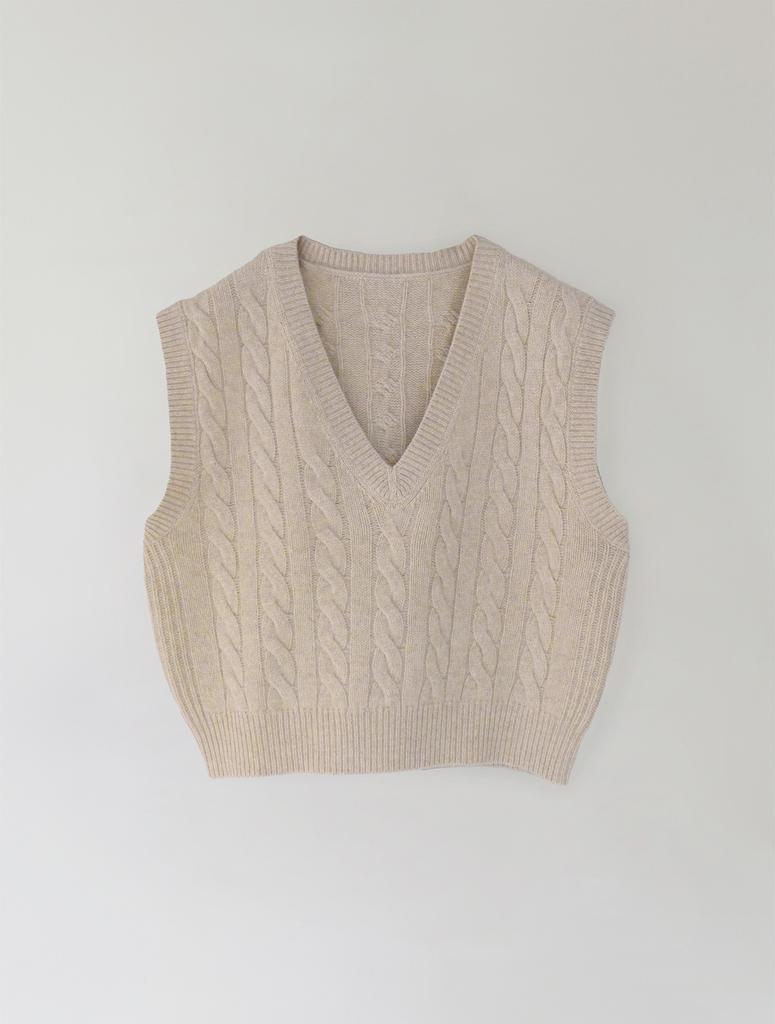 SHINE ON YOU 100% Wool Cable Vest
