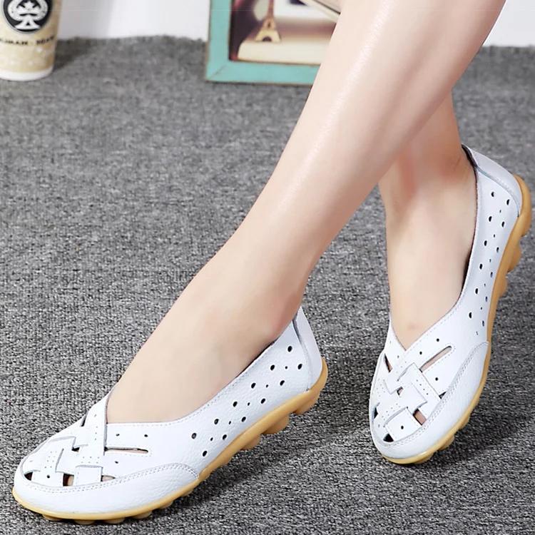 Fashion Women Flat Shoes 2025 New Breathable Leather Shoes For Women Loafers Soft Leather Flats Shoes  Casual