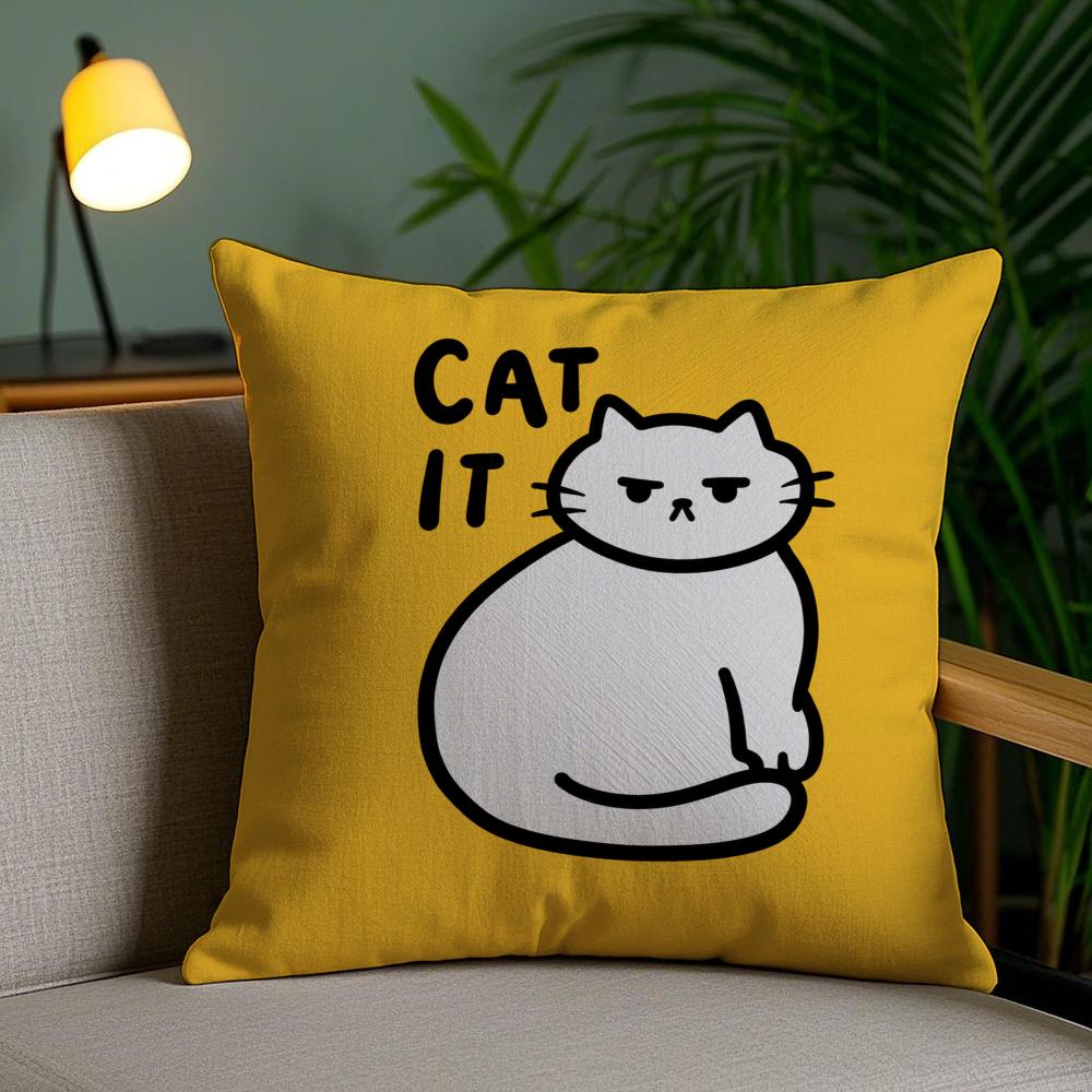 Cartoon Cute Creativity Cushion Cover Plush Fabric DoubleSided Printed Invisible Zipper Sofa Pillow Case Home Bedroom Decor