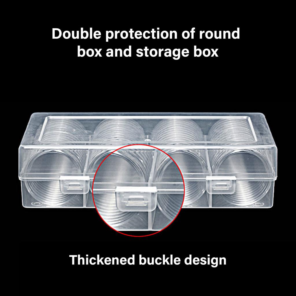 40mm Coin Storage Box for Collectors and Investors Moisture Resistant Coin Capsules Commemorative Medals Holder