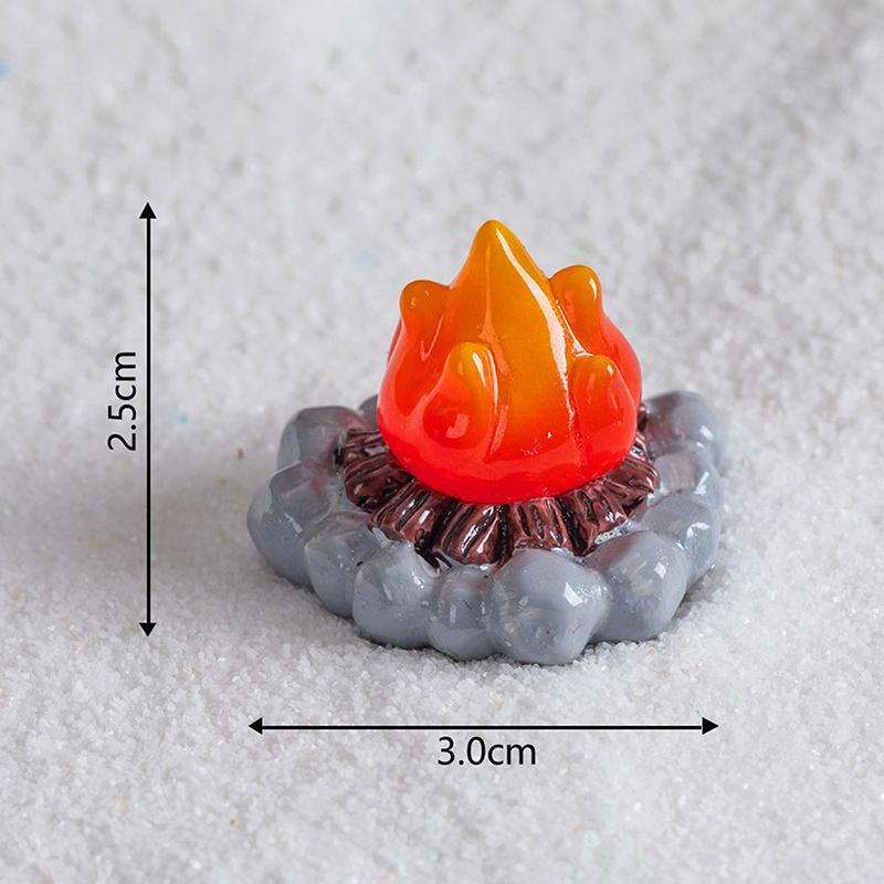1Pc Diy Dollhouse Decoration Mini Luminous Resin Christmas Cute Bonfire Snowman Ornament Glow In The Dark Miniature Figure