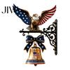 Decorative Patio Hanging Ornament Spirit of Liberty Eagle Bell, 250th Anniversary Wall Mounted Outdoor Door Bell Patriotic Metal for Front Garden