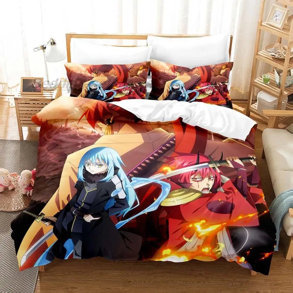 Ten Czas Kiedy Odrodziłem się jako Śluz Pościel Zestaw Pojedynczy Bliźniak Pełny Queen King Size Zestaw do Łóżka Aldult Dzieci Druk 3D Anime Kreskówka
