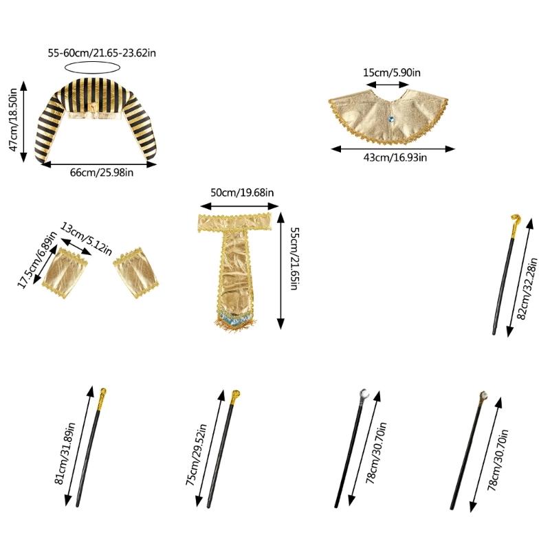 Adult Pharaoh Headpiece, Egyptian Collar Cuff Snake Bracelet Necklace Egyptian Halloween Costume Accessory for Women Men