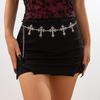 Gothic Spider Web Coffin Cross Adjustable Y2K Belt Silver Color Metal Waist Chain Women Vintage Skirt Waistband Halloween
