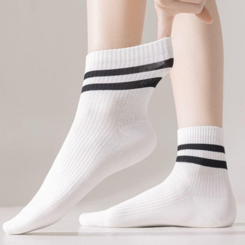 Sweat Absorbing Women's Socks Thin Sports Socks Soft Mid Tube Socks  Spring
