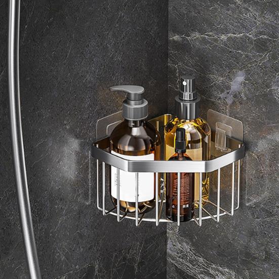 Yousheng Spülbecken-Caddy Ecke Schwammhalter Edelstahl Spülbecken-Organizer mit Klebehaken für Küche Badezimmer Aufbewahrung