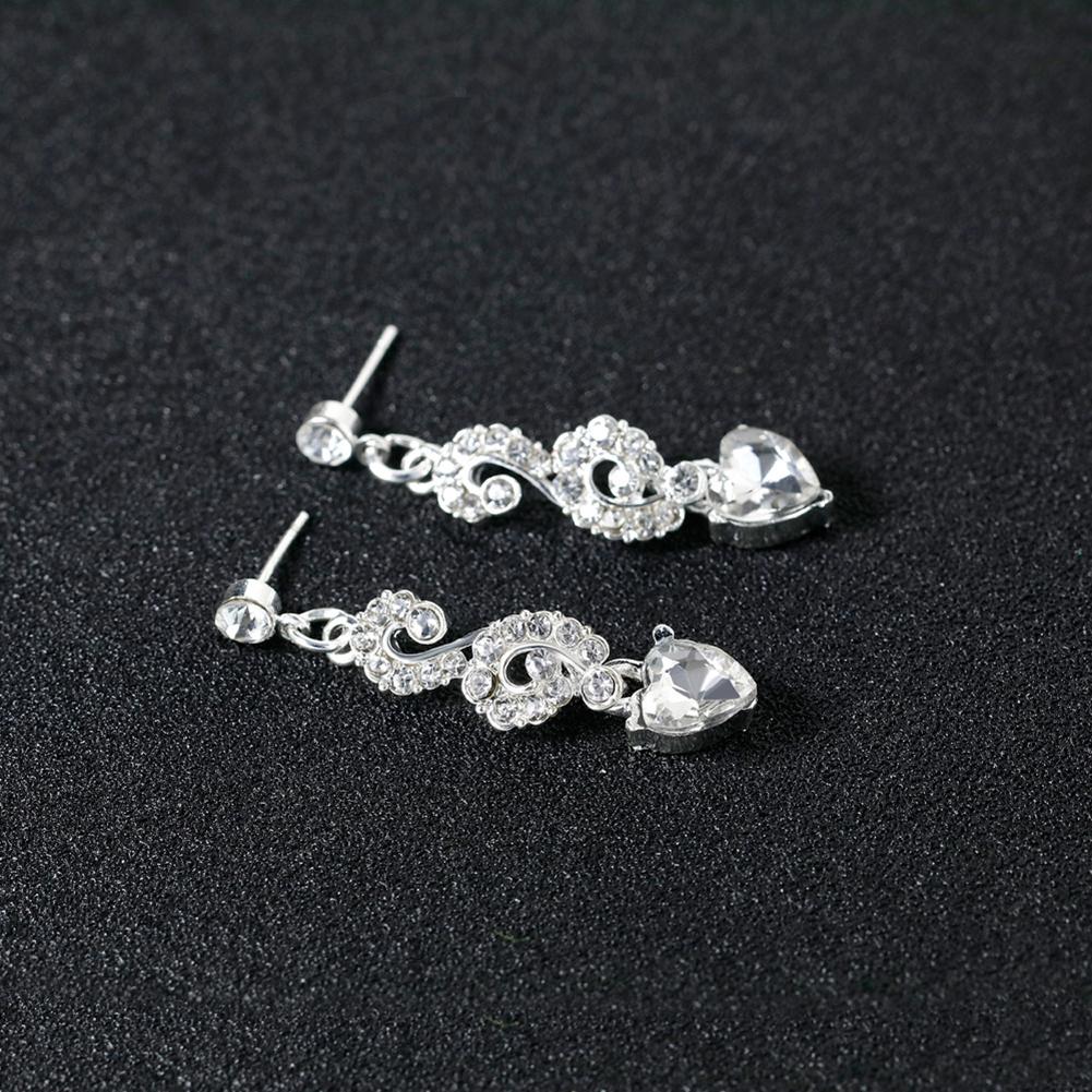 Women Bridal Jewelry Set Elegant Fashionable Diamond Alloy Necklace + Earring Set