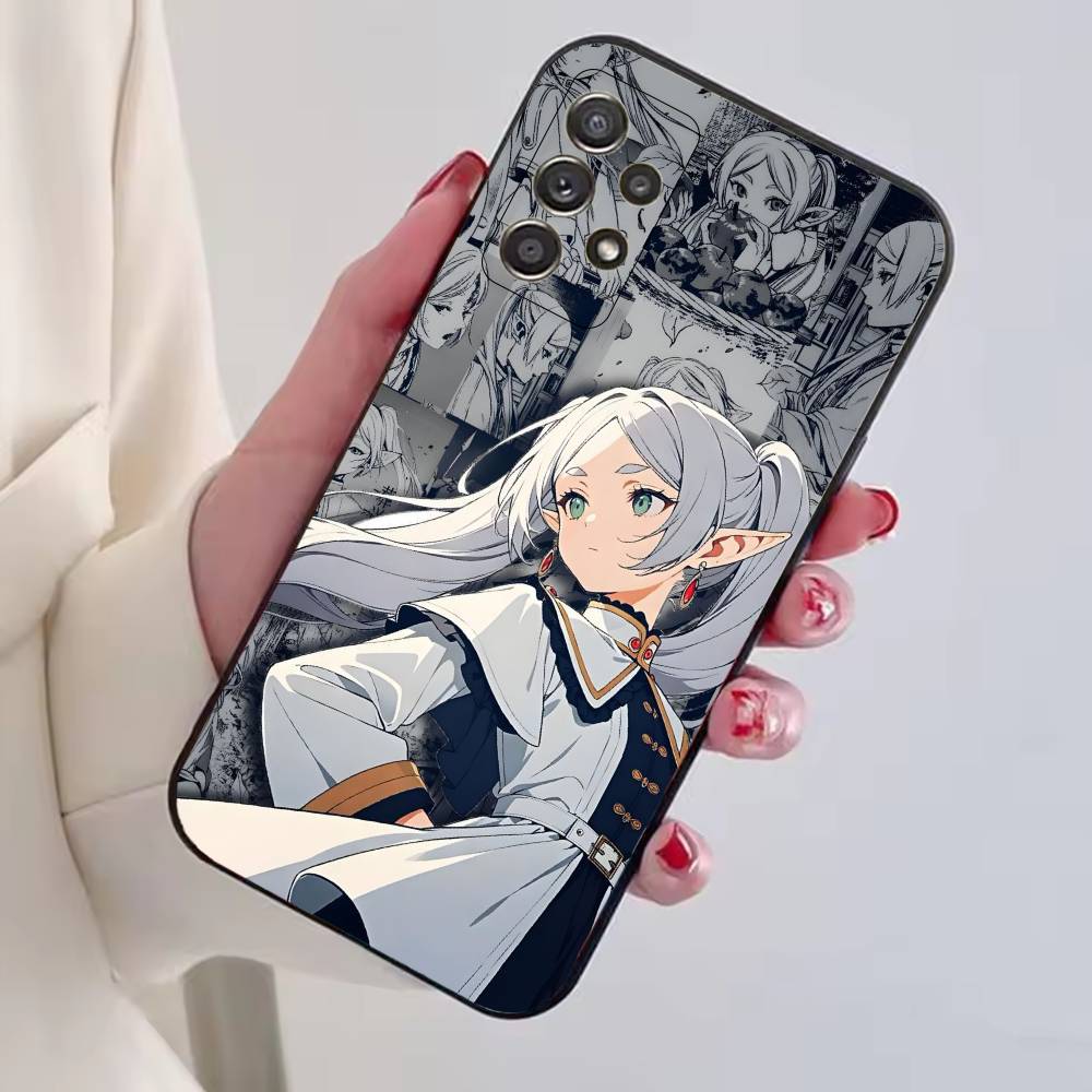 Anime F-Frieren Cute Phone Case Black Silicone Soft For Samsung S25,S24,S21,S22,S23,S30,Ultra,S20,Plus,Fe,Lite