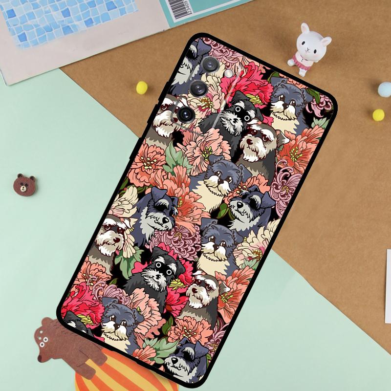 Schnauzer Puppy Dog Soft Case For Samsung Galaxy S25 Ultra S9 S10 S20 FE S21 S22 S23 Plus S24 Ultra Funda Cover
