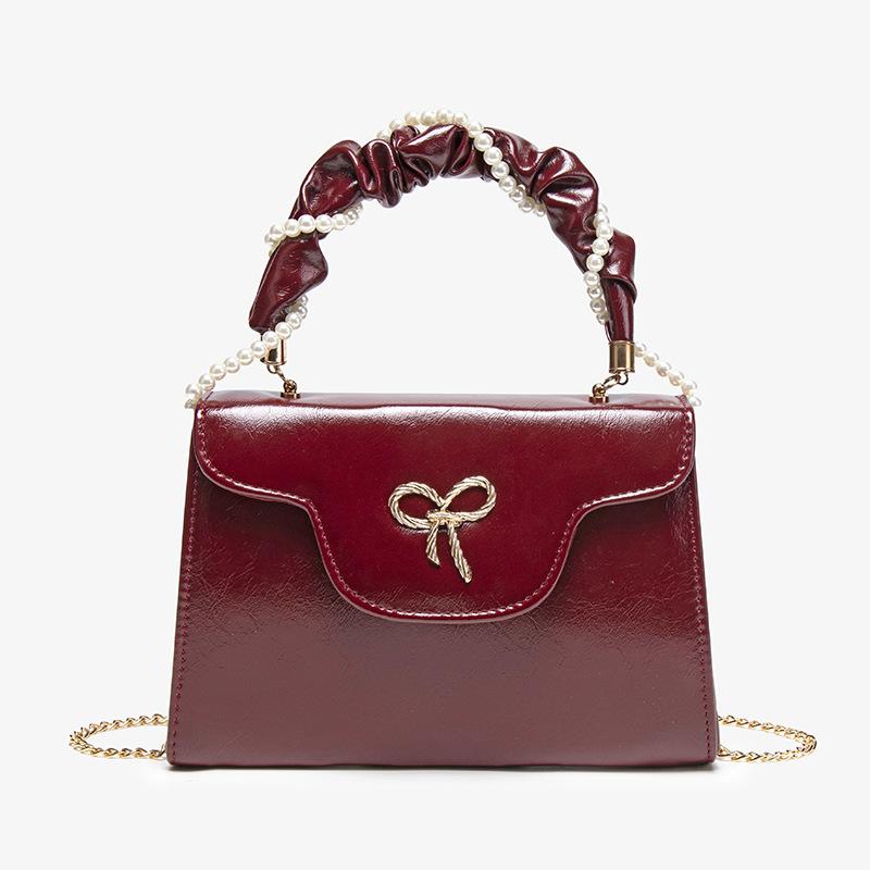 Popular Red Wedding Bag, Female Bride, Large Capacity, Fashionable Niche, Foreign Style, One-Shoulder Portable Diagonal Bag
