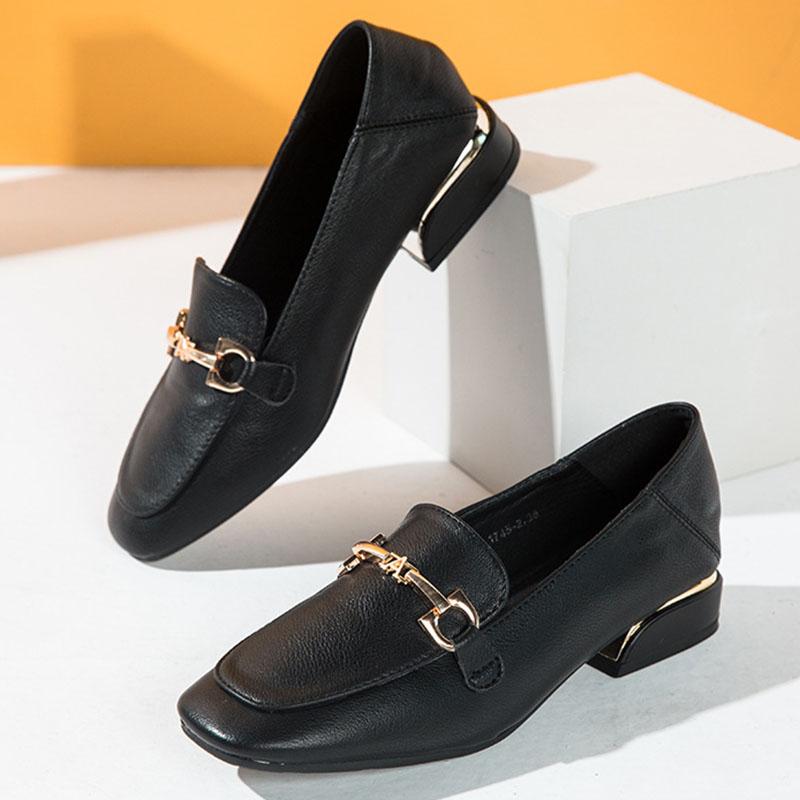 

Туфли-лодочки на толстом квадратном каблуке в британском стиле, новинка 2024 года, модные повседневные туфли цвета хаки с круглым носком, женские туфли Мэри Джейн, весна-осень 40 чёрный