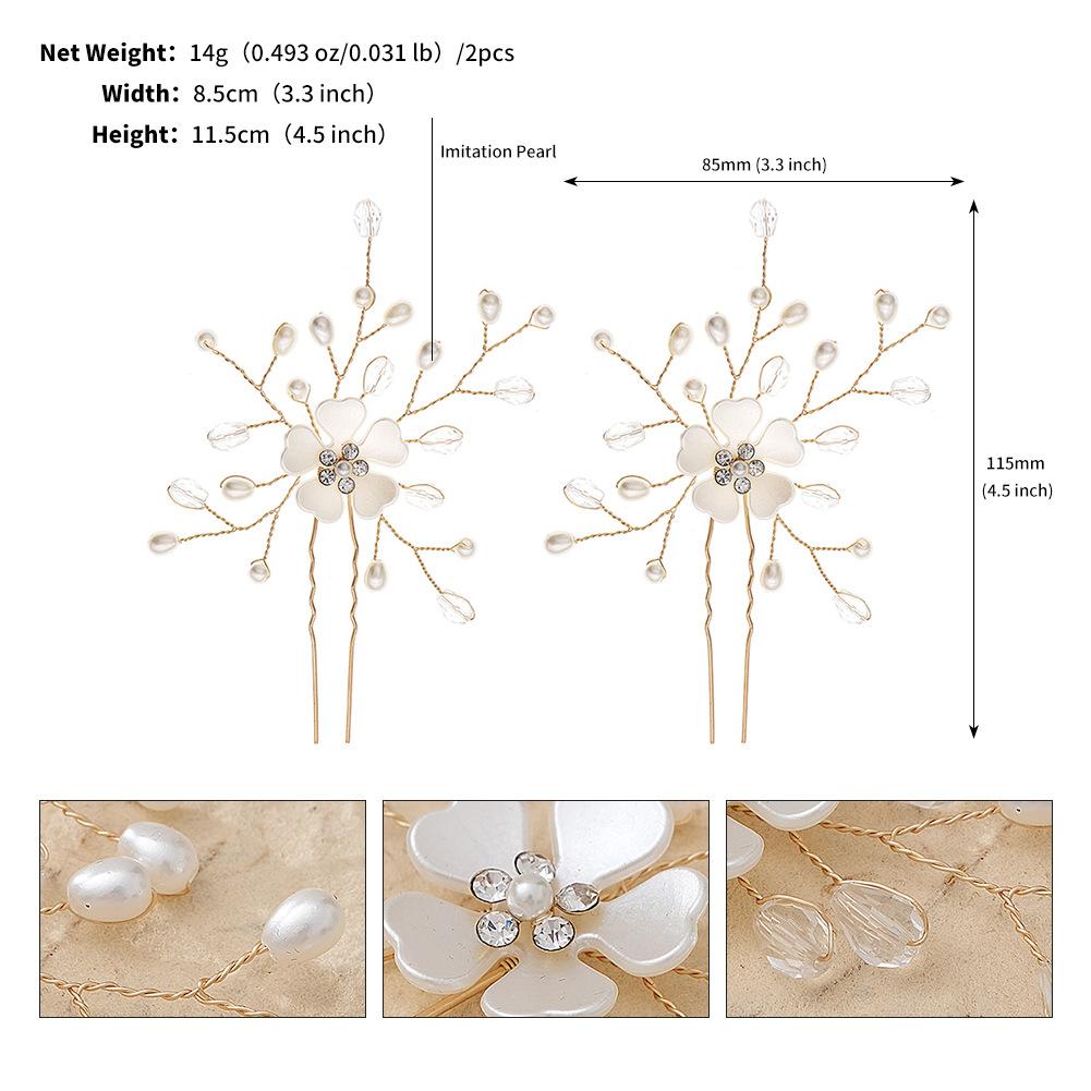 Retro ślubny ozdobny grzebień, ręcznie robiona spinka do włosów, kryształowo-perłowa ślubna spinka do włosów, złota spinka do włosów z kwiatami i liśćmi