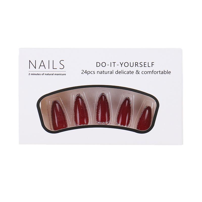 Cherry Glitter Removable Nail Stickers: Trendy Cross-Border Nail Art Pieces