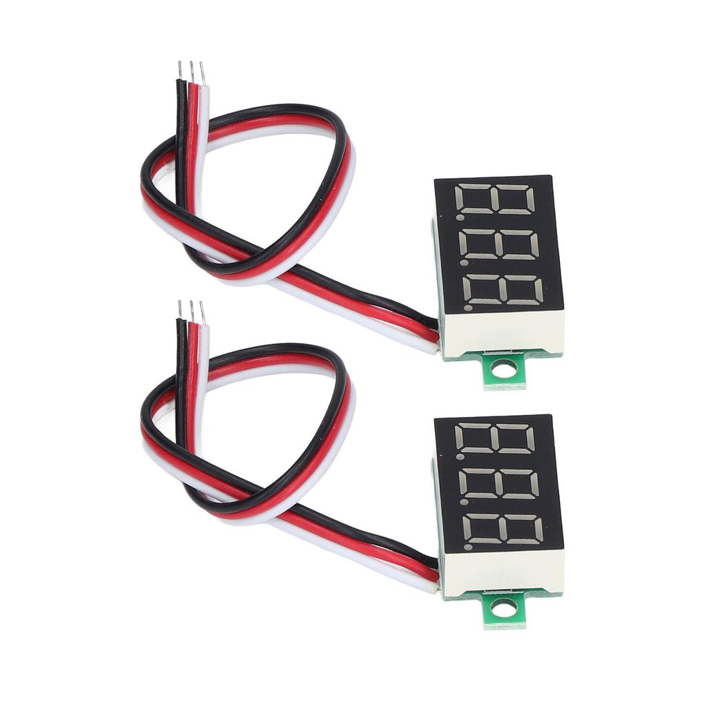 2Pcs Digital Voltmeter Voltage Meter 3 Wire 0.36in Green LED Display DC0.00V?30.0V
