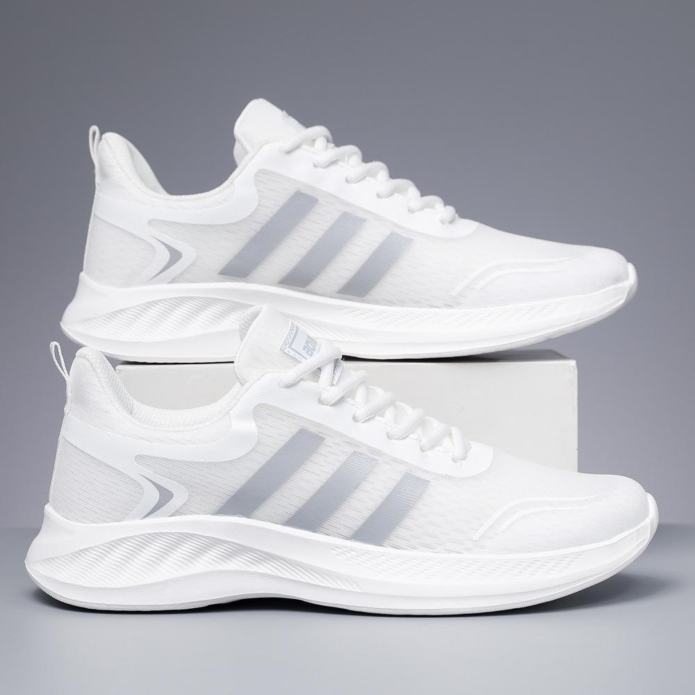 

Чоловічі та жіночі однакові сітчасті дихаючі кросівки Класичні легкі кросівки для бігу з трьома шипами Модне універсальне студентське взуття 44 білий