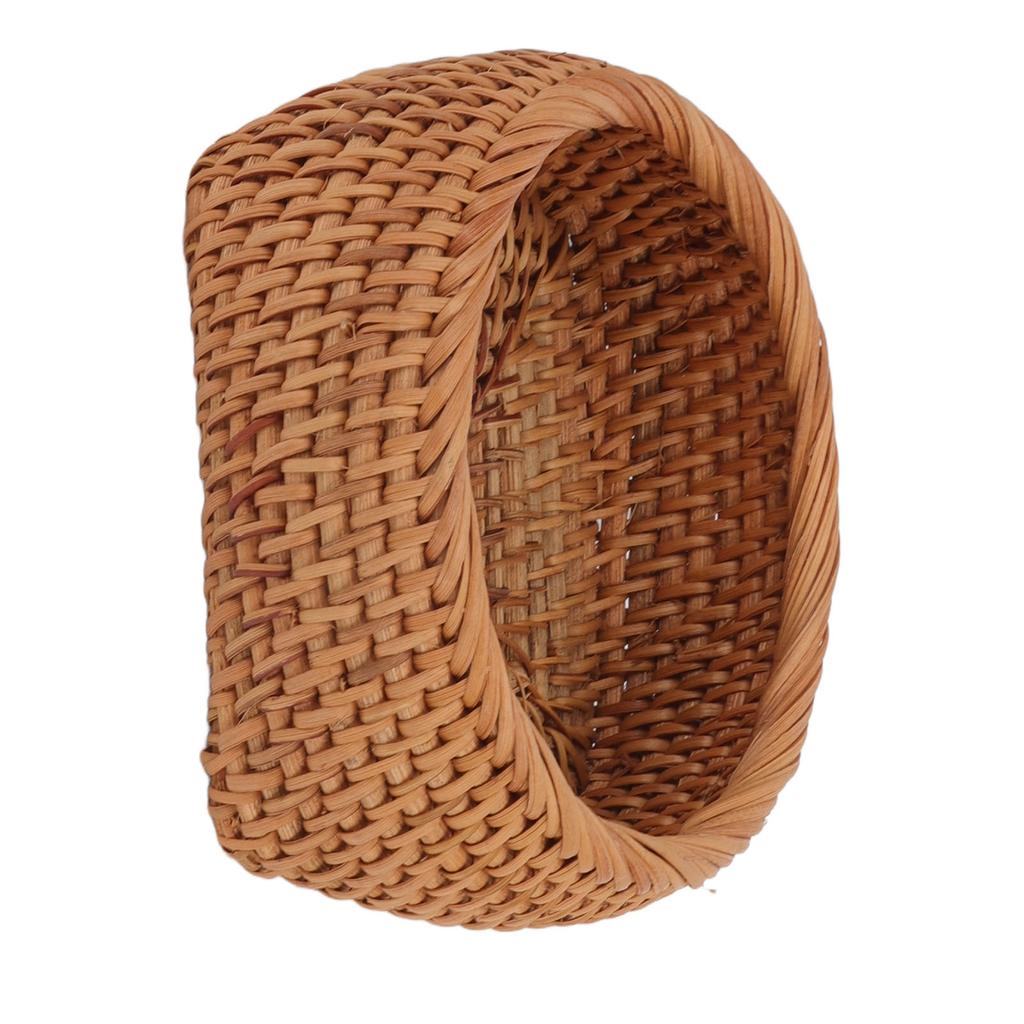 Rattan Storage Basket Hand Woven Simple Exquisite Rattan Organizer Storage Basket for Tea Sets