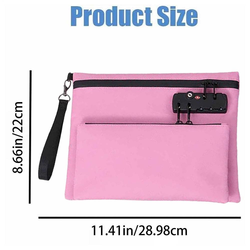 Money Bag with Lock Zippered Credit Cards Pouch Double Layer Portable Waterproof Money Bag for Camping School Hotel Bank красный 3150₽