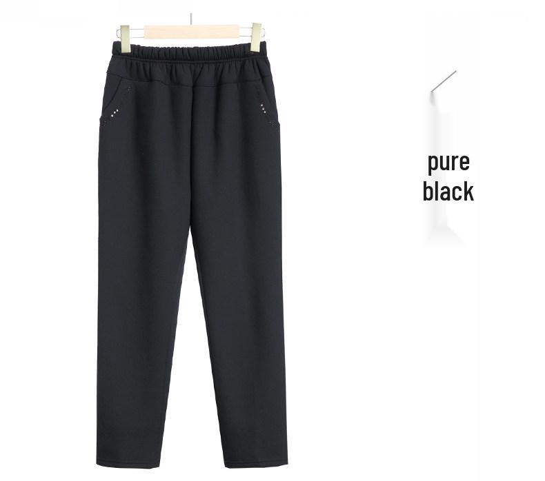 Women's Fleece-Lined Lamb Wool Pants for Petite and Plus Sizes - Loose, Thick, and Ideal for Outdoor Wear