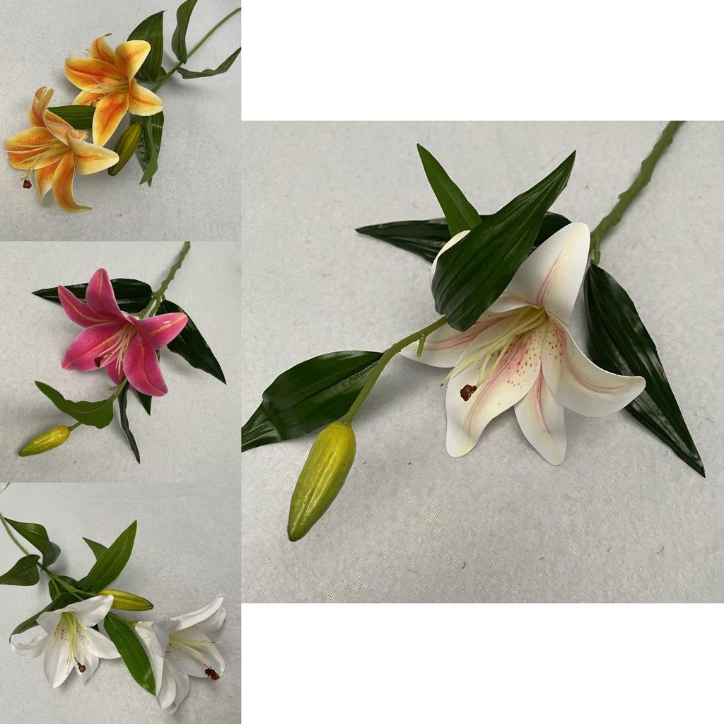 Realistic 3d Cloth Artificial Lilies Fake Flowers For Wedding Decor Home Staging Photography Props