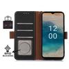 For Nokia XR21 RFID Blocking Phone Cover Stand Genuine Cow Leather Phone Wallet Case