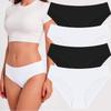 FINETOO 4 Pezzi Mutandine da Donna a Vita Bassa in Cotone Biancheria Intima Morbida Vita Elastica Slip da Donna Traspiranti Uso Quotidiano Mutandine Femminili