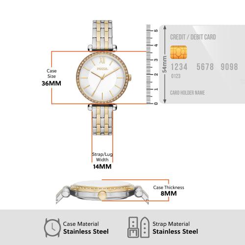 TILLIE Three-Hand Two-Tone Stainless Steel Watch