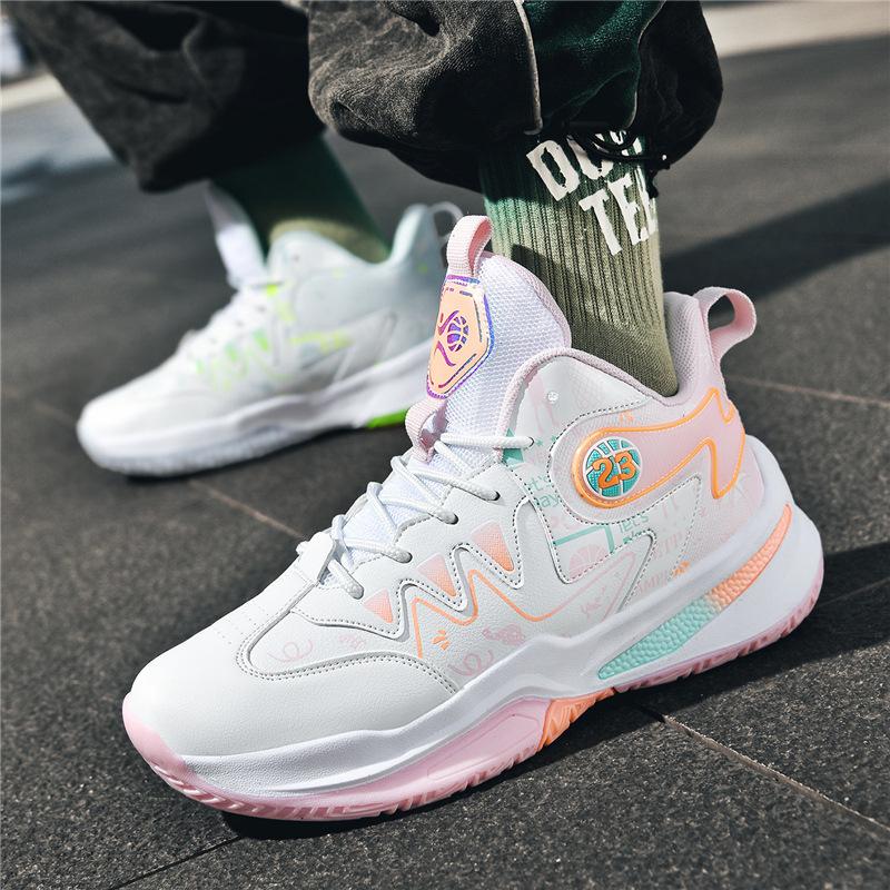 

Generation blue sneakers men s sports students high-top basketball sneakers female junior high school students platform-soled actual combat run 45