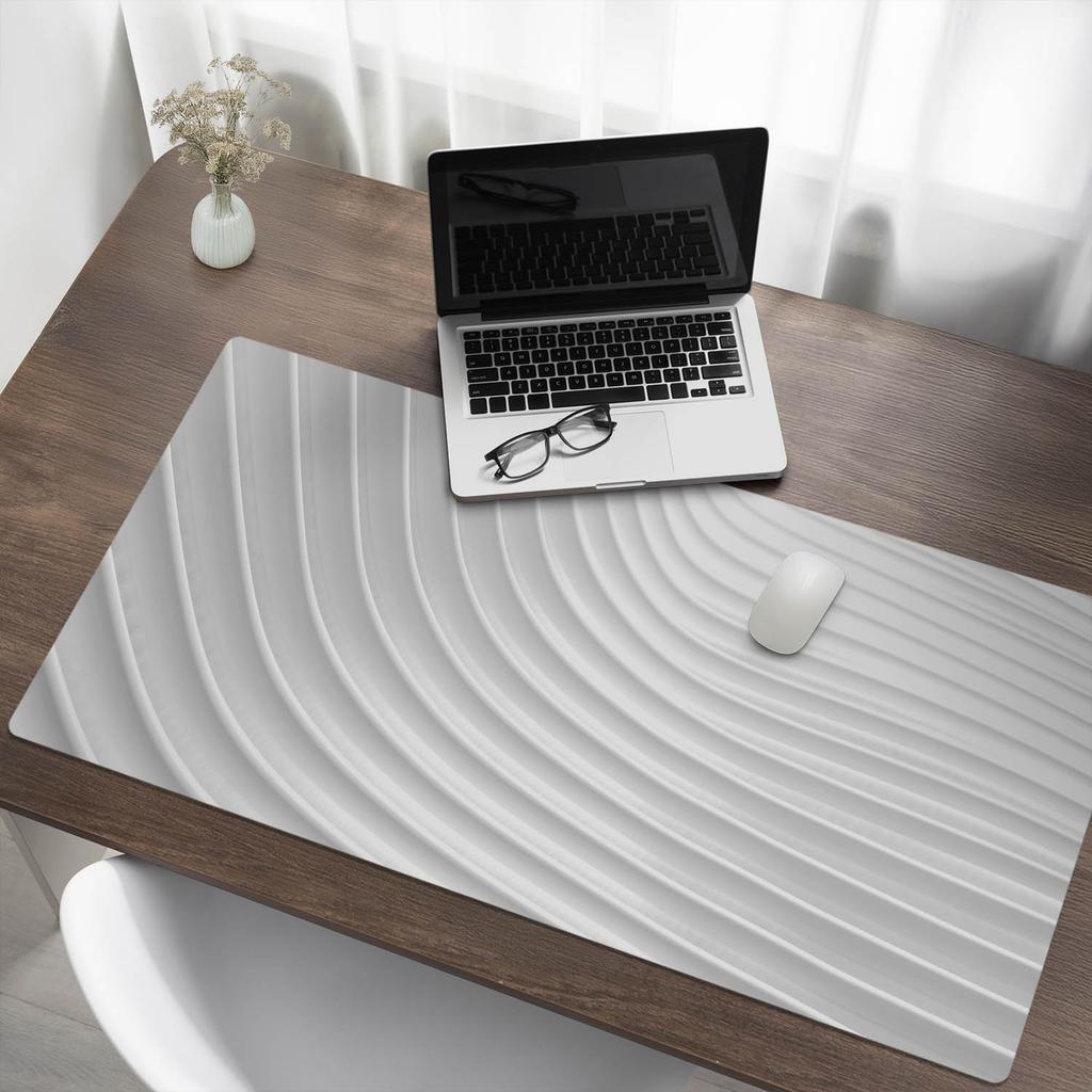 Anti-slip Protective Desk Mat with 3D Wavy Lines Graphics 120X60 Cm