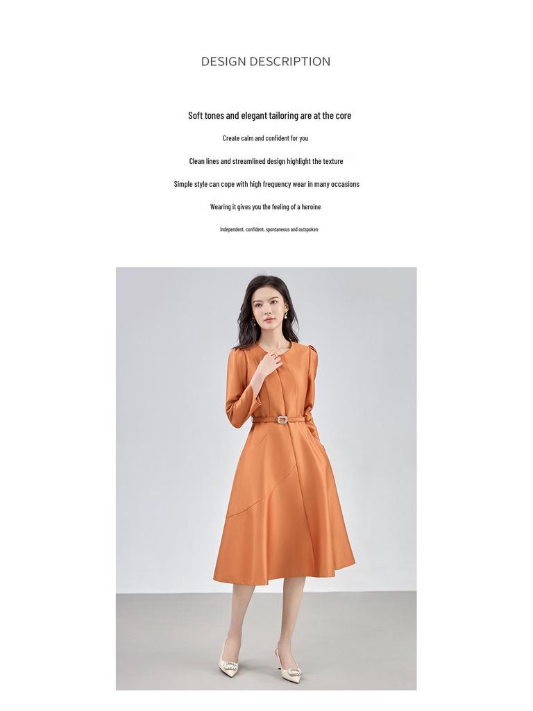 Slimming French Style A-line Belted Dress