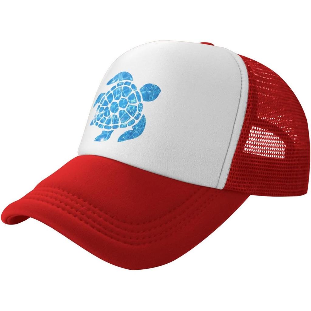 Sea Turtle Water Pattern Trucker Hat Unisex Casual Adjustable Mesh Snapback Cap