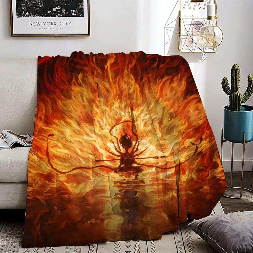 Nezha Throw Lightweight 240g Flannel Blanket Soft Skin-friendly for Summer Cooling 75X95CM
