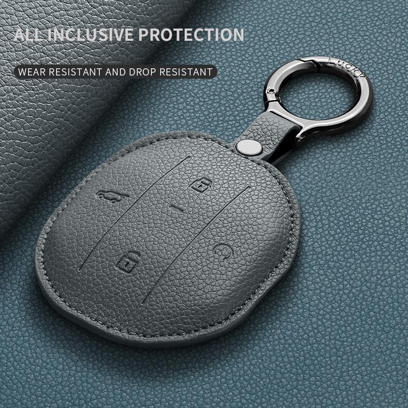 Leather Car Key Case Cover For Chery Jetour Mountain Sea T1 T2 Anti-Scratch Durable Auto Keychain Protector Decorative Accessory