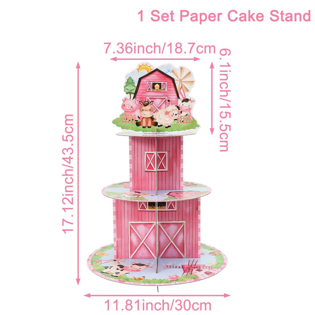 Cake Display Stand Farm Animals Mermaid Birthday Party Decor Kids Dessert Holder Cake Tray Unicorn Baby Shower Cupcake Support
