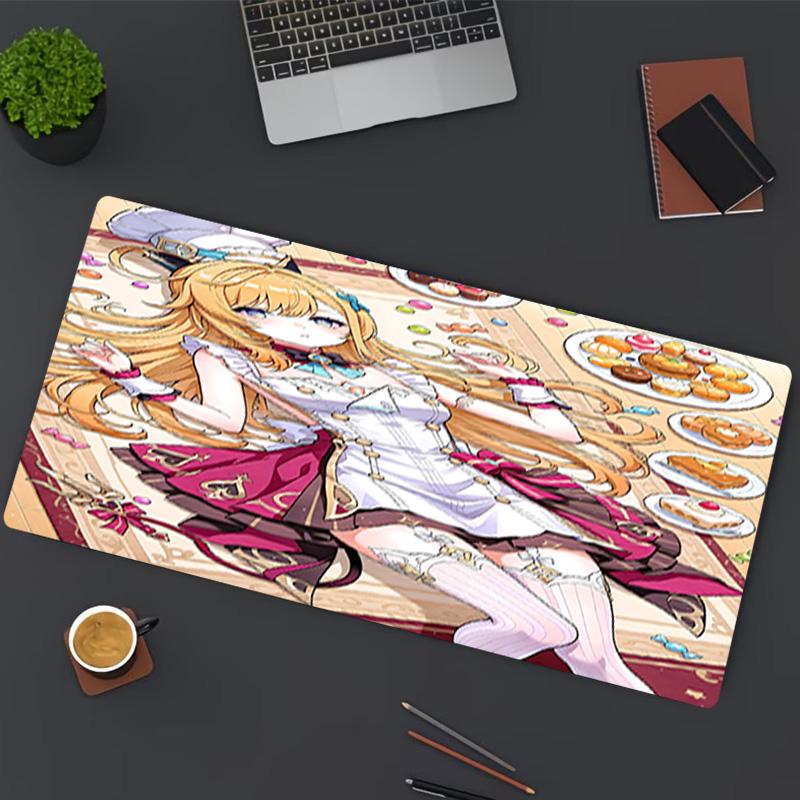 Alfombrilla de Ratón con Estampado de Genshin Impact, para Teclado, Portátil, PC, para Oficina, Uso en Casa, Decoración de Escritorio, Regalo de Cumpleaños Perfecto para Jugadores
