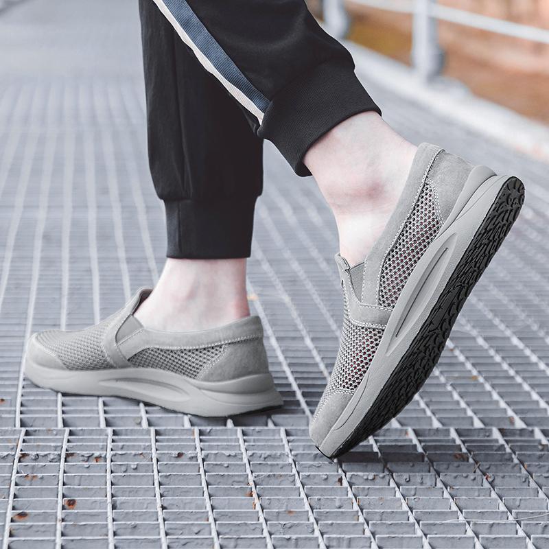 Fashion Men Breathable Mesh Shoes Summer Outdoor Lightweight Soft Sole Hiking Walking Casual Shoes Comfort Slip-On Driving Men Loafers